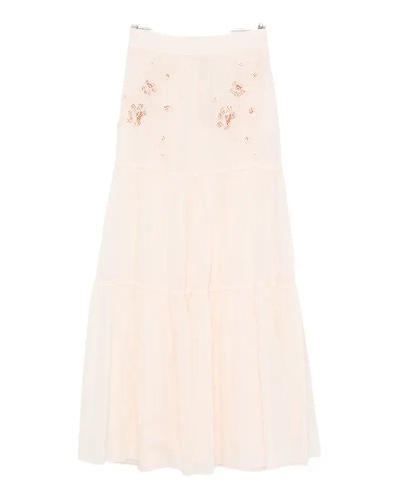 Ermanno Scervino floral-embroidered maxi skirt - Rosa Rosa