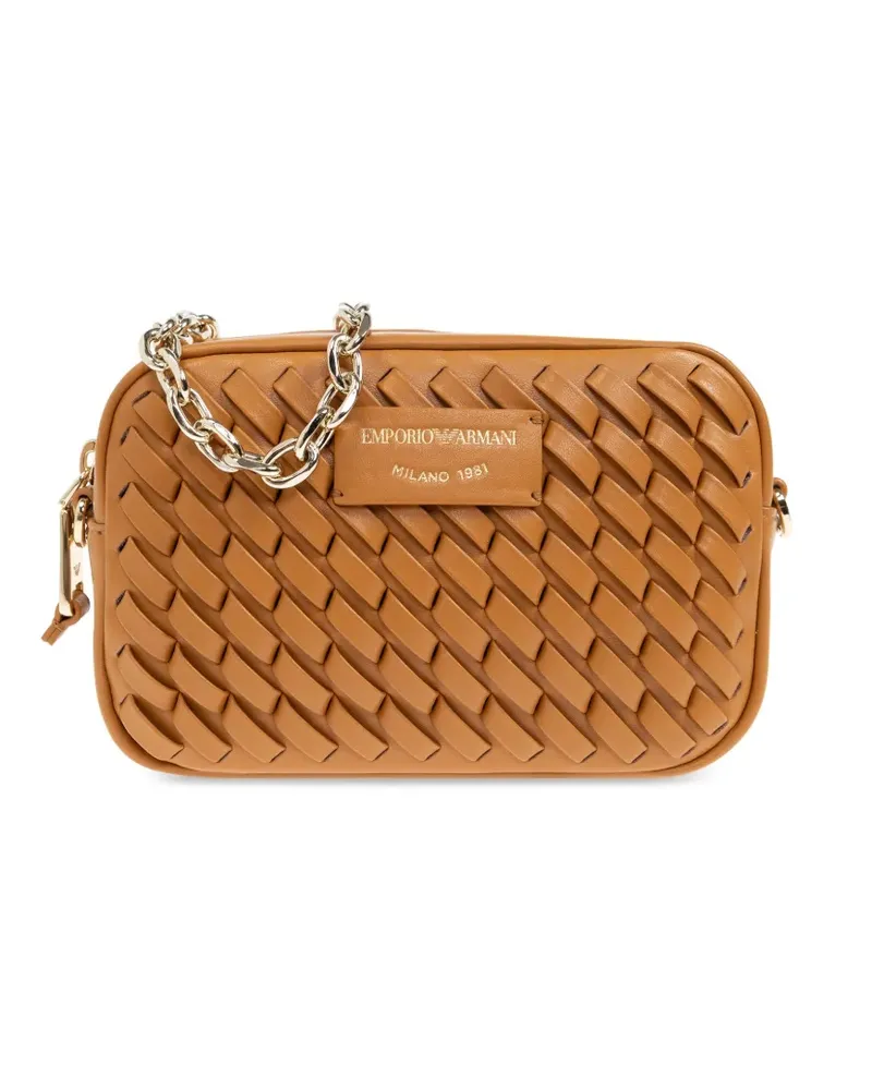 Emporio Armani Schultertasche aus Leder - Braun Braun