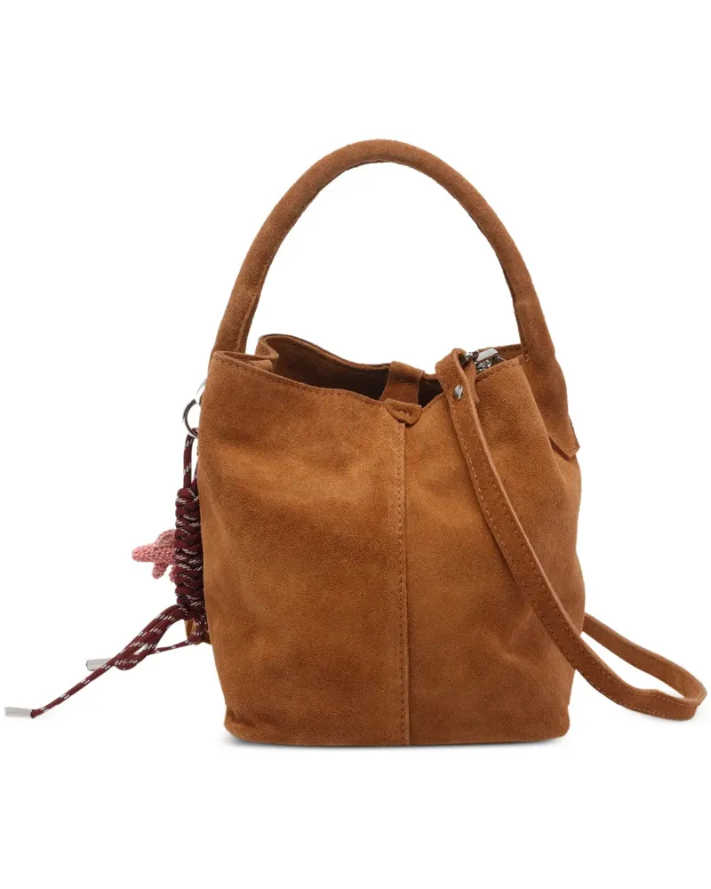 D.A.T.E. Charm Schultertasche aus Leder - Braun Braun
