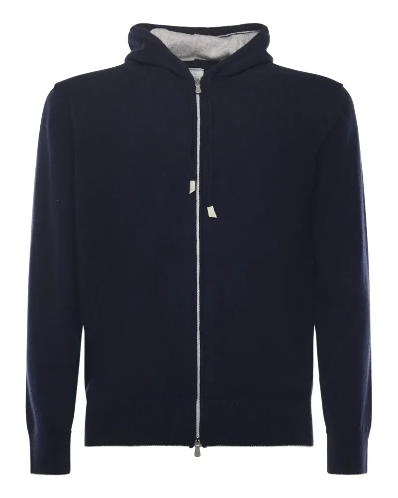 Eleventy Gestrickte Kapuzenjacke - Blau Blau