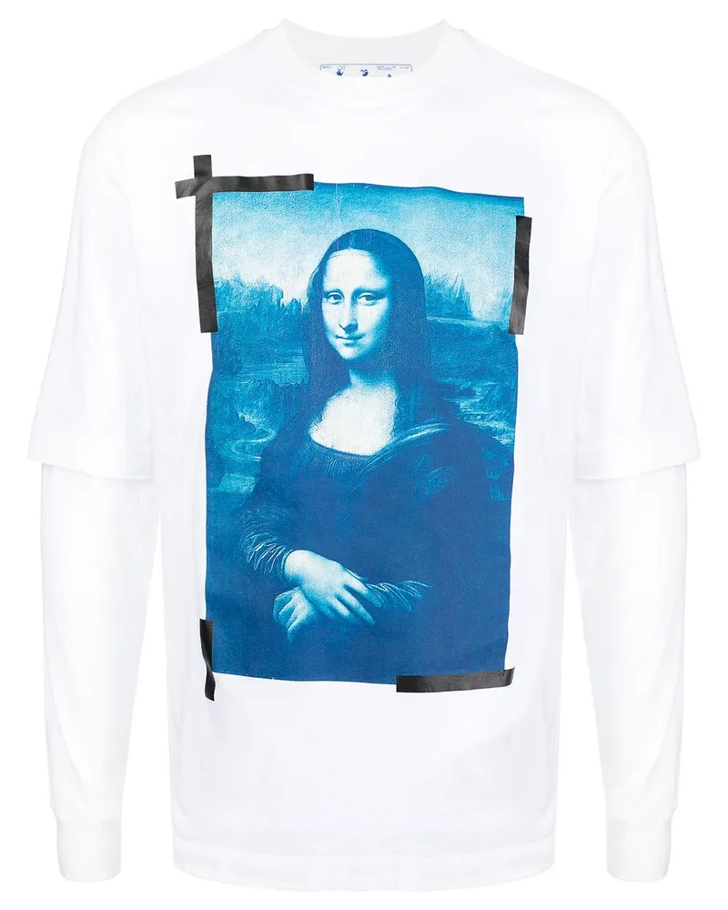 OFF-WHITE Langarmshirt mit Monalisa-Print - Weiß Weiß