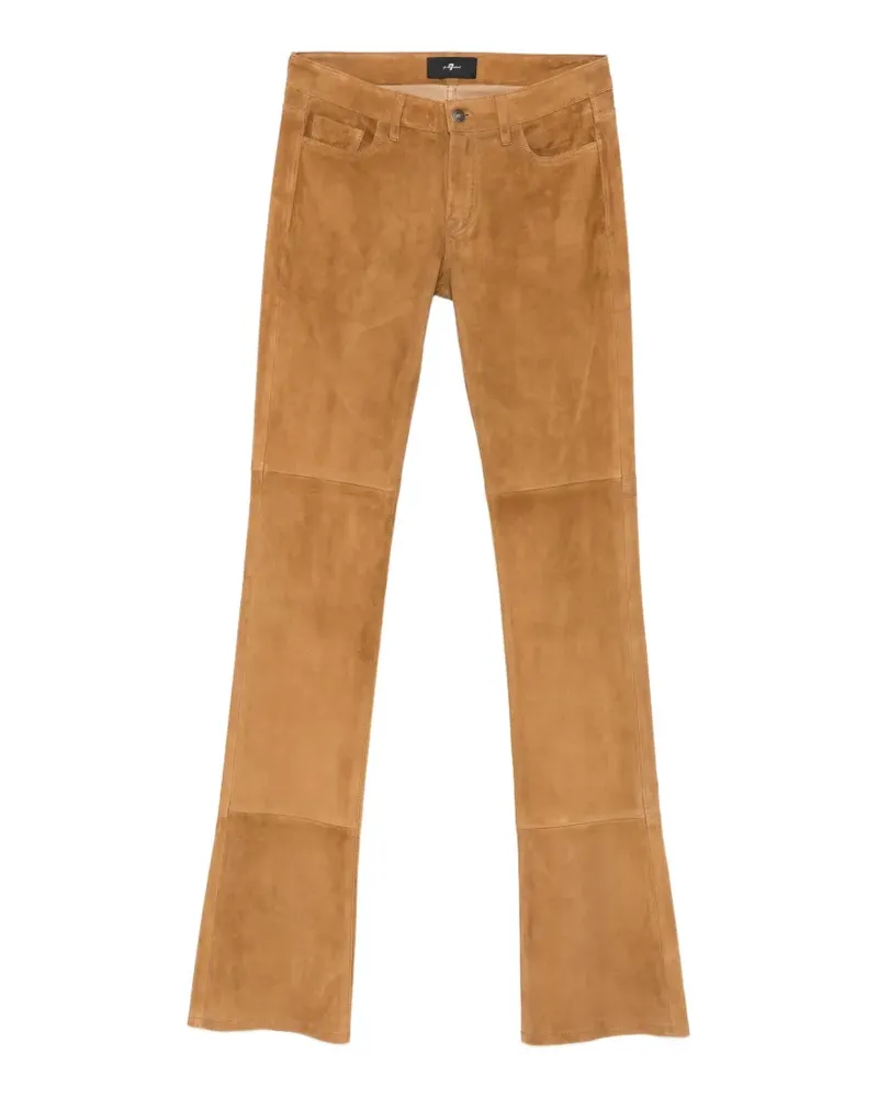 7 for all mankind panelled suede trousers - Braun Braun