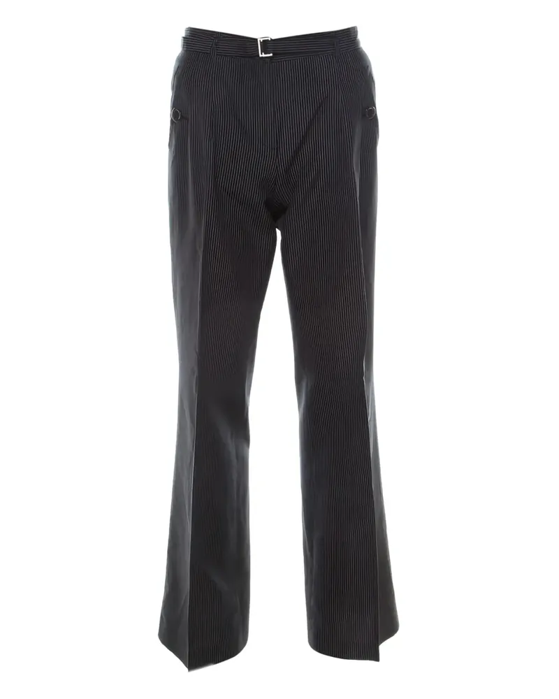 HUGO BOSS Nadelstreifen-Hose mit Gürtel - Schwarz Schwarz