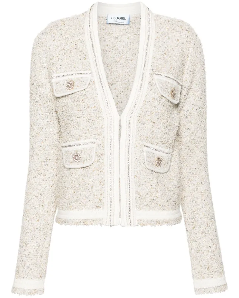 Blumarine Cardigan mit Strass Nude