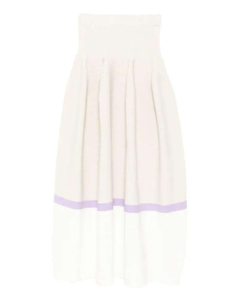 CFCL ribbed-knit colour-block skirt - Nude Nude