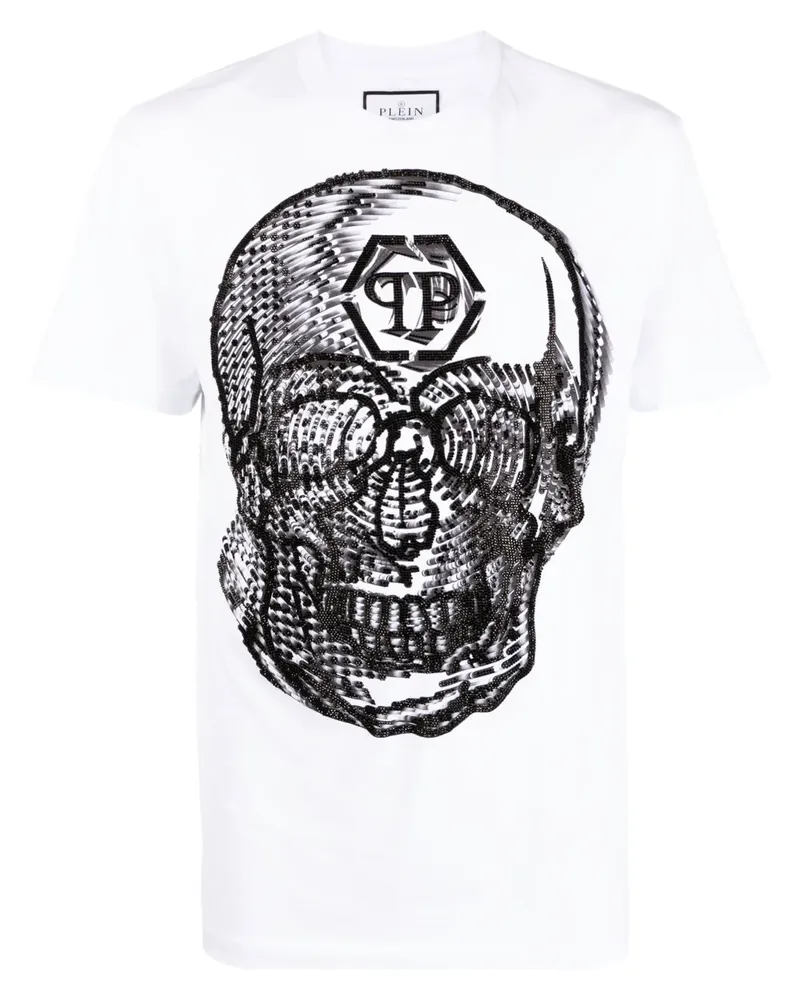 Philipp Plein T-Shirt mit Totenkopf-Print - Weiß Weiß