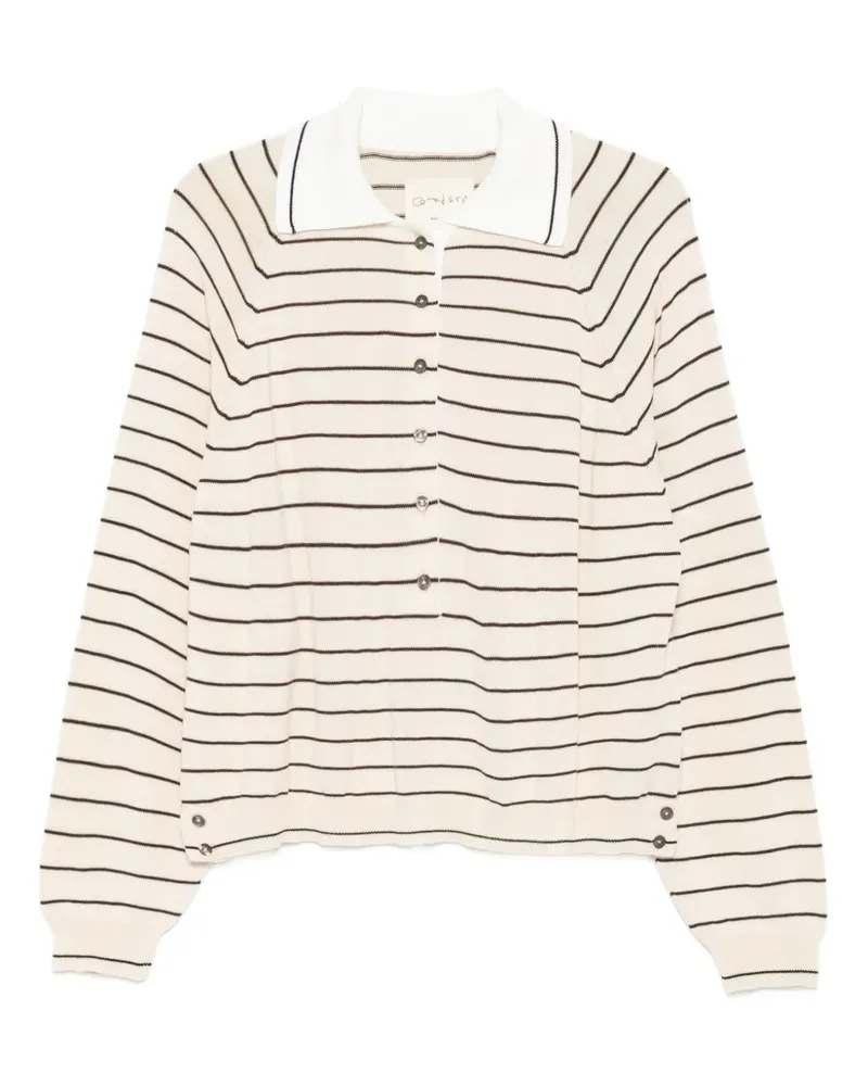 CORDERA Gestreiftes Poloshirt - Nude Nude