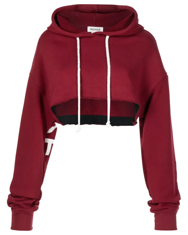 Monse Cropped-Hoodie mit Logo - Rot Rot