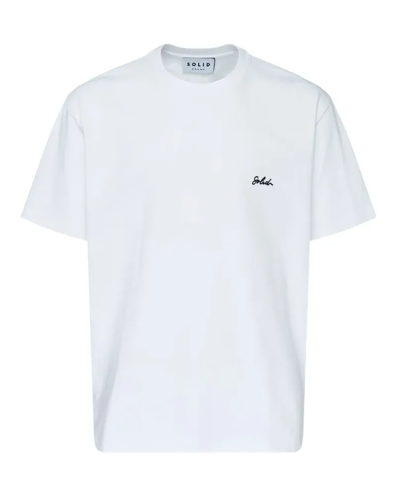 SOLID HOMME Signature Script T-shirt - Weiß Weiß