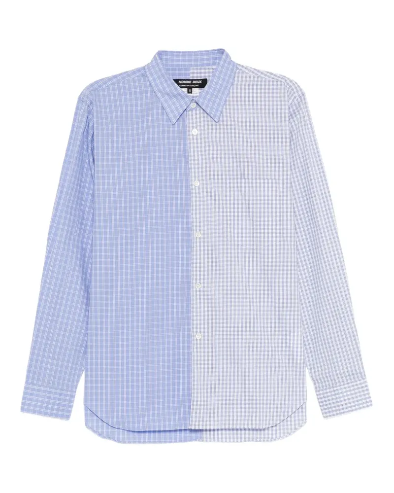Comme des Garçons check-pattern panelled shirt - Blau Blau