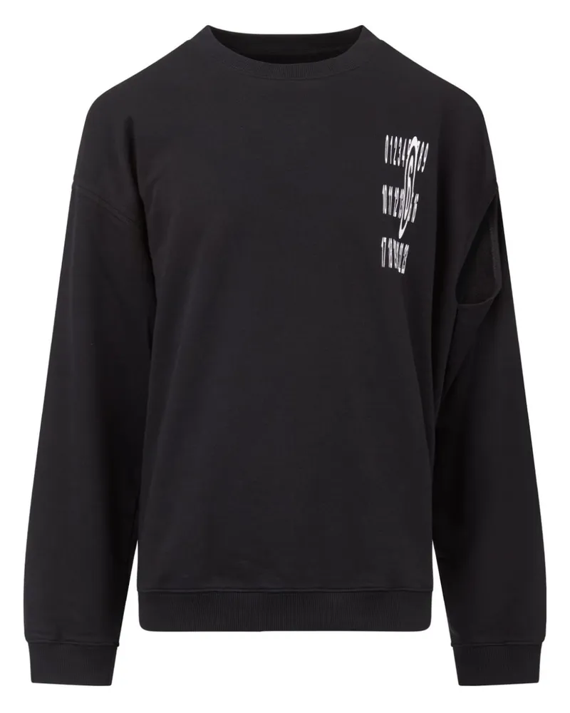 Maison Margiela Unbrushed Sweatshirt mit Cut-Outs Schwarz