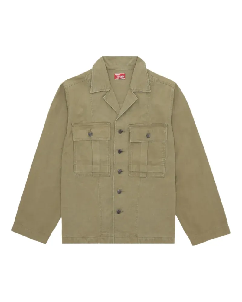 Fortela Richard button front-pocket overshirt - Grün Grün