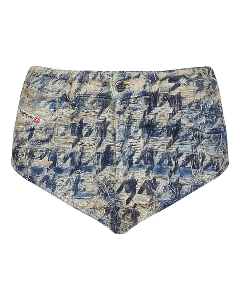 Diesel Ausgefranste Jeans-Shorts - Blau Blau