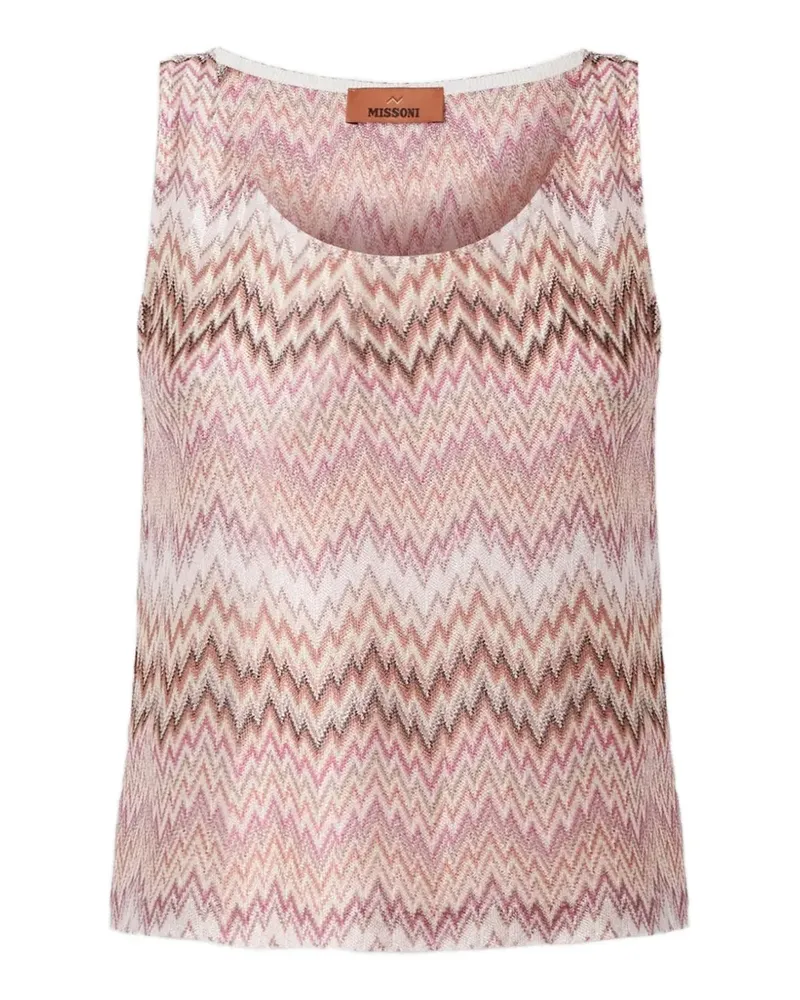 Missoni Ärmelloses Oberteil aus Viskose mit Schlangenmotiv - Rosa Rosa