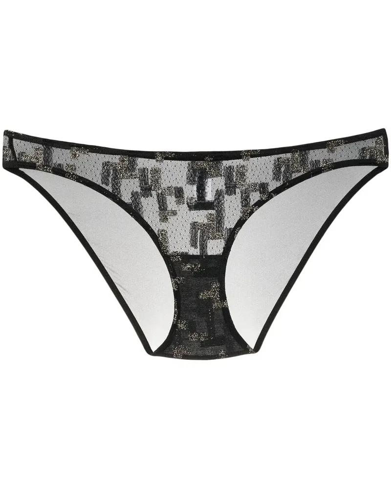 Eres Slip mit transparentem Design - Schwarz Schwarz