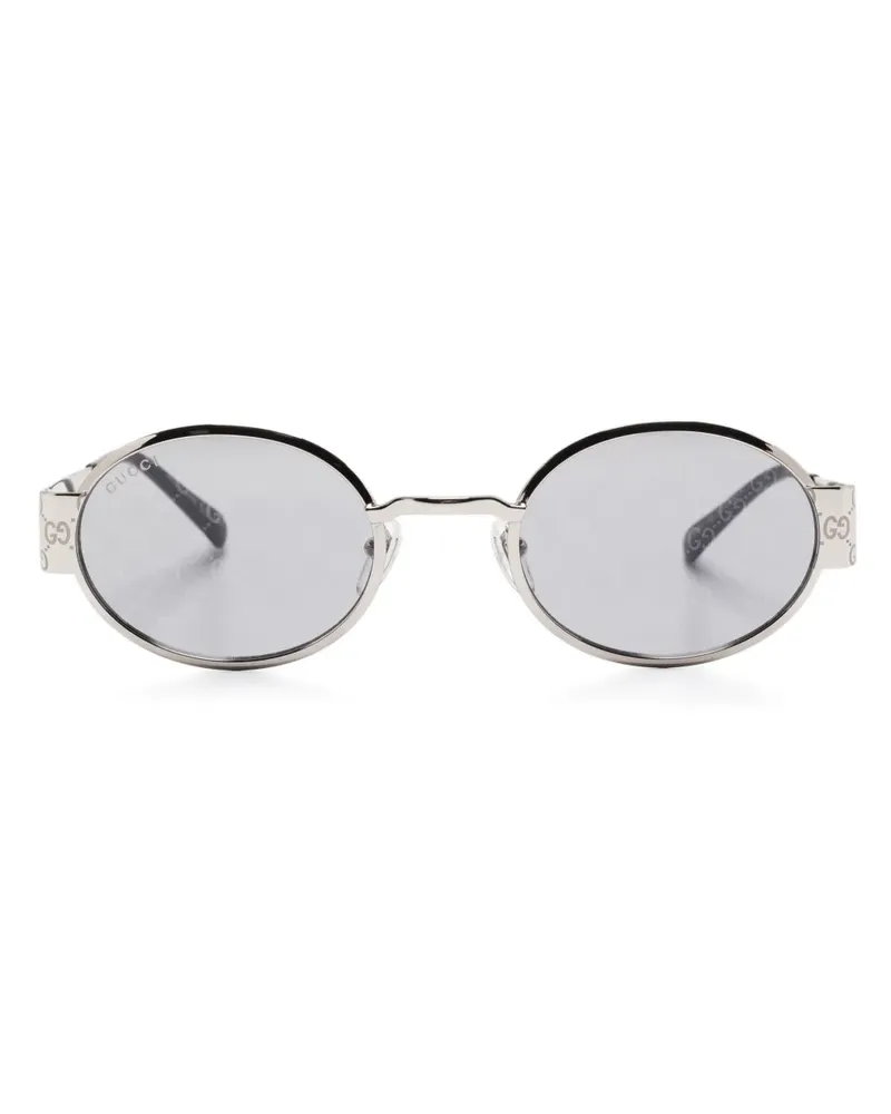 Gucci Sonnenbrille mit rundem Gestell - Silber Silber