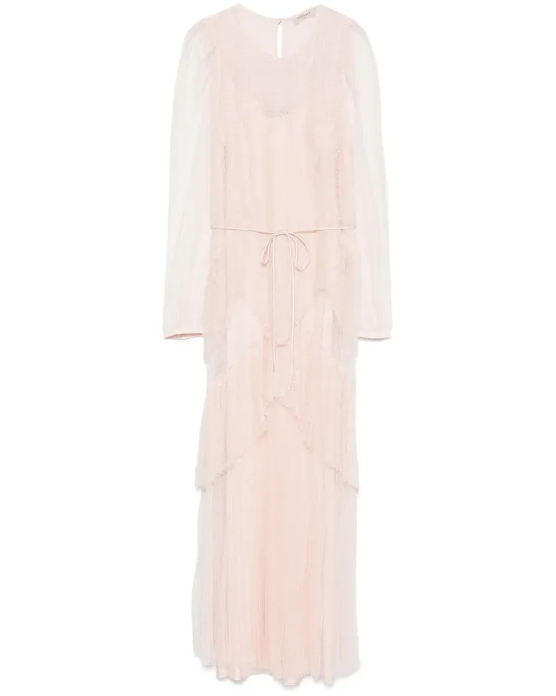 Twin-Set Plissiertes Maxikleid aus Tüll - Rosa Rosa