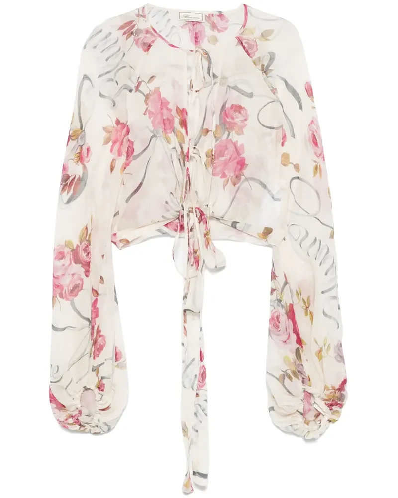 Blumarine Bluse mit Print - Nude Nude