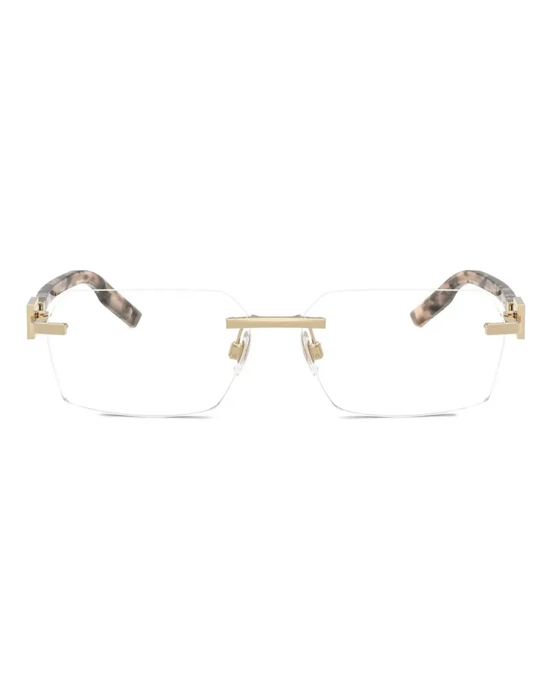 Dolce & Gabbana Rahmenlose Brille mit goldfarbenen Bügeln Gold