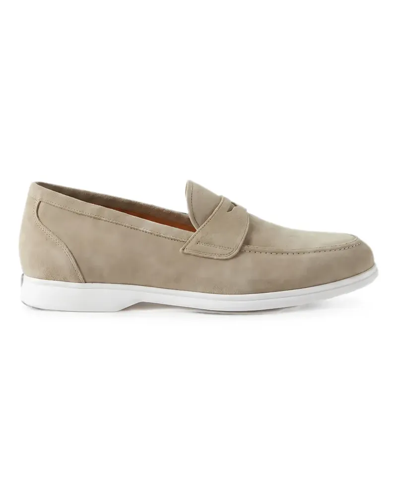 Kiton suede slip-on loafers - Nude Nude