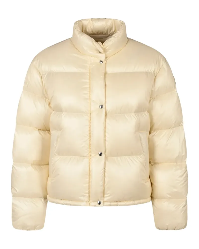 Moncler quilted logo-patch jacket - Nude Nude