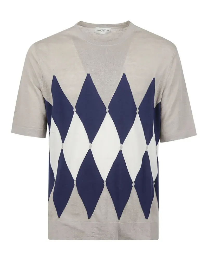 Ballantyne T-Shirt mit Rautenmuster - Nude Nude