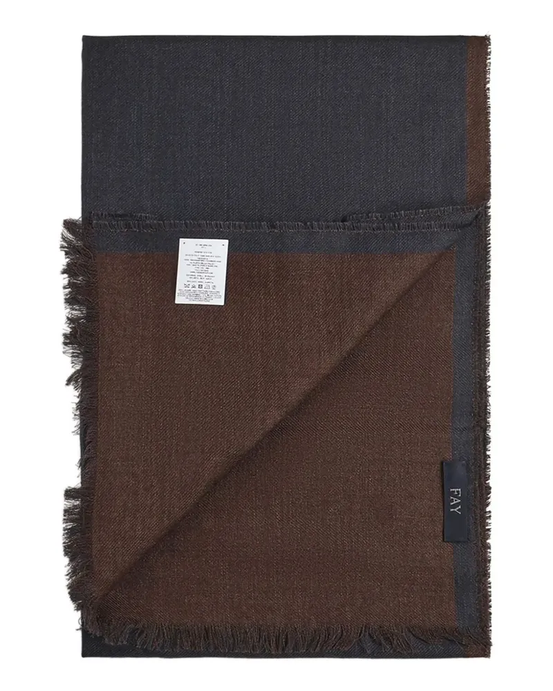 Fay Schal mit Fransen - Blau Blau