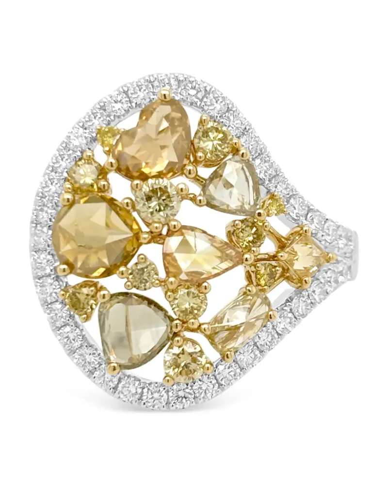 HYT Jewelry 18kt Gelb- und Weißgoldring mit Diamant - Silber Silber