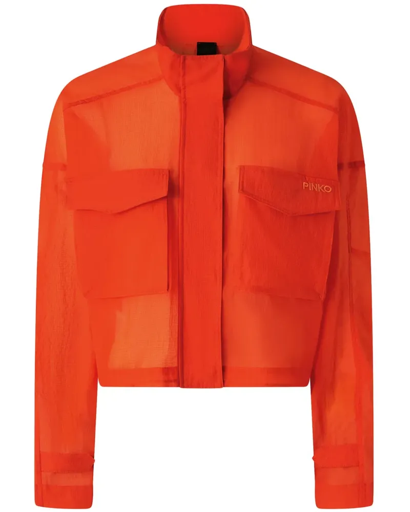 Pinko Cropped-Jacke mit Logo-Stickerei - Rot Rot