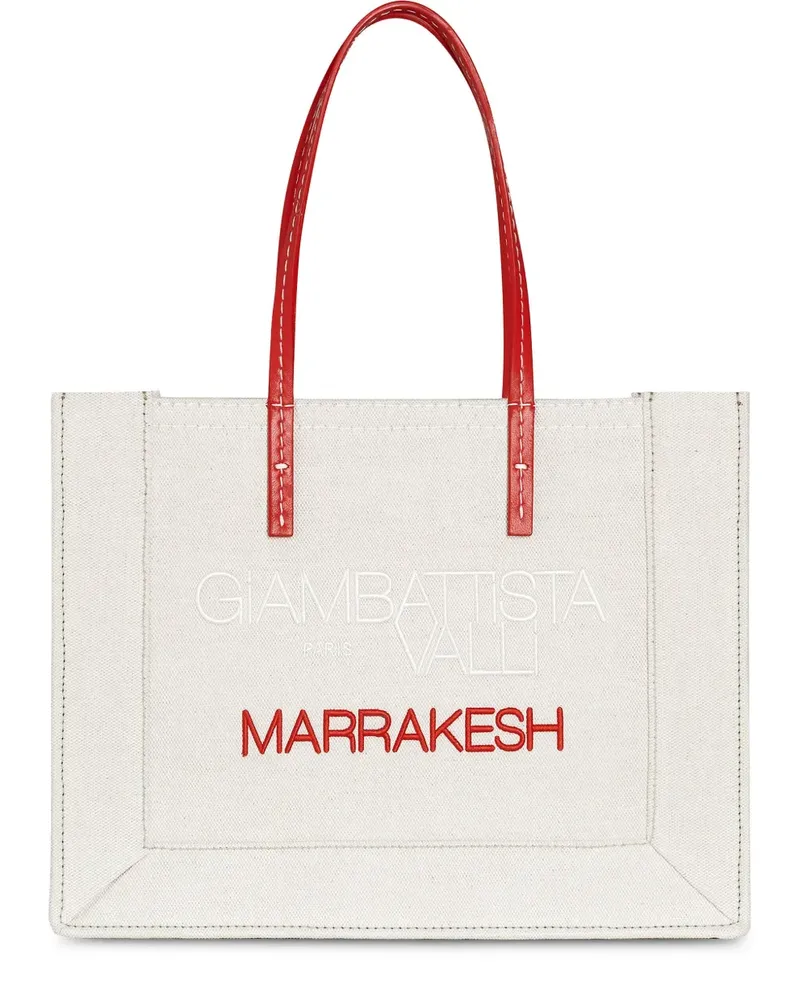 Giambattista Valli Tote Bag aus Canvas - Weiß Weiß