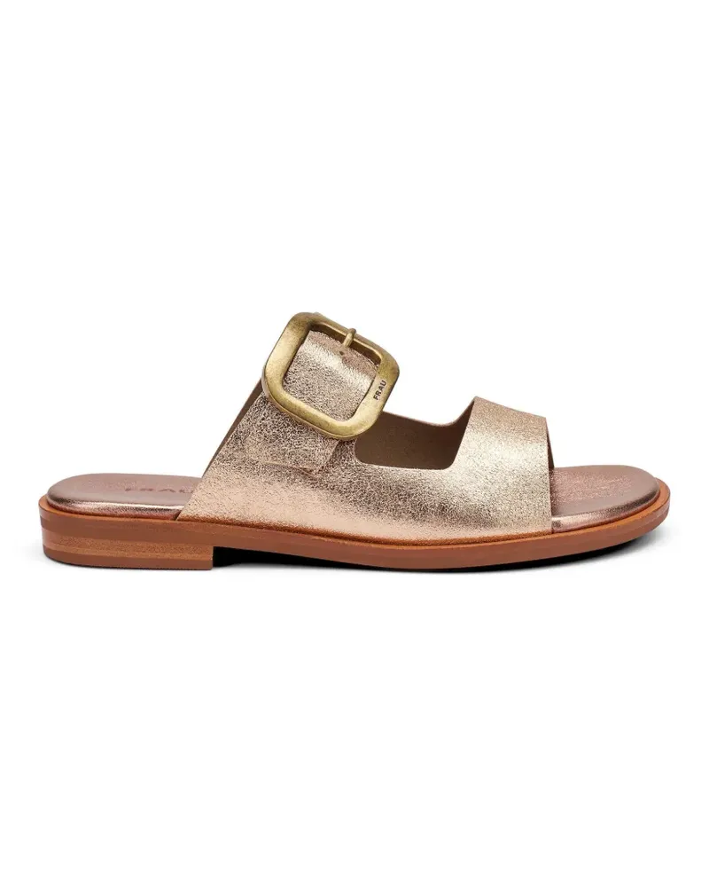 FRAU buckled laminated-leather sandals - Gold Gold