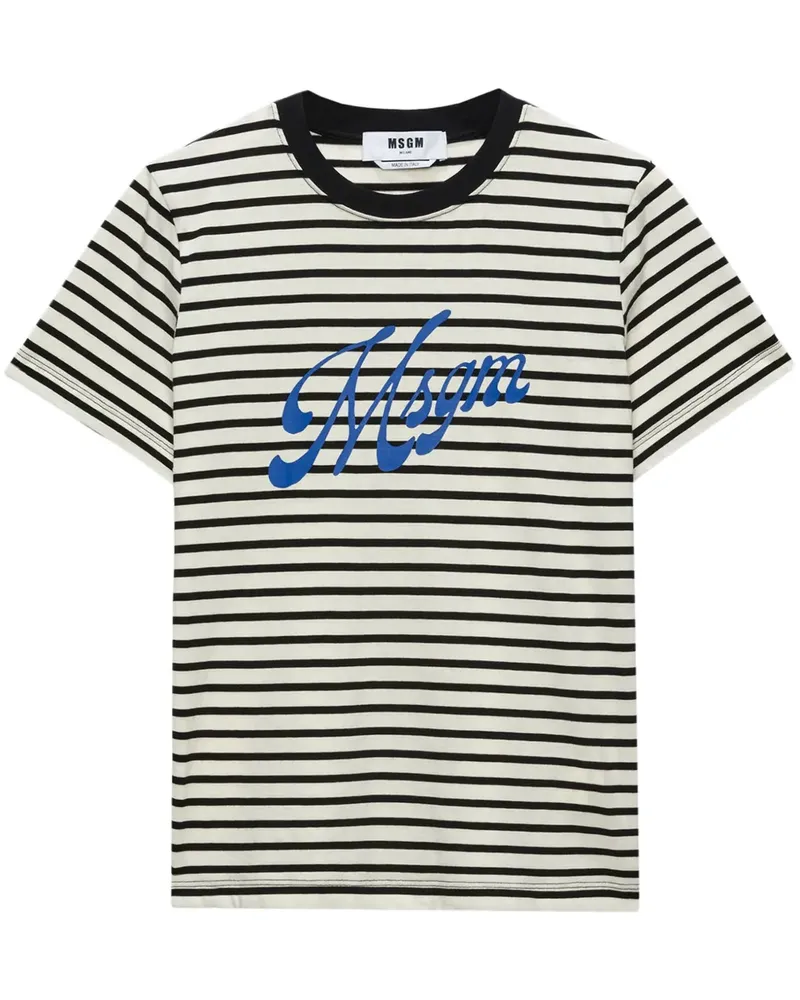 MSGM T-Shirt mit Logo-Print - Schwarz Schwarz