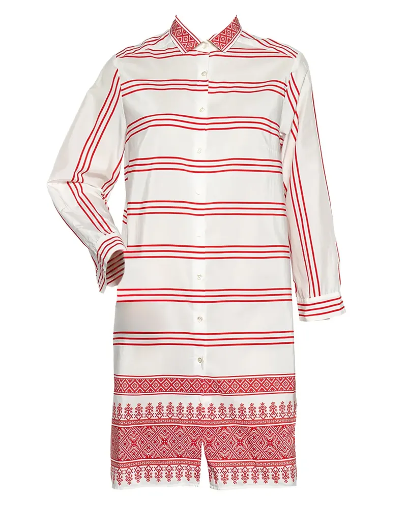 Max Mara Pre-owned gestreiftes Hemdkleid - Weiß Weiß