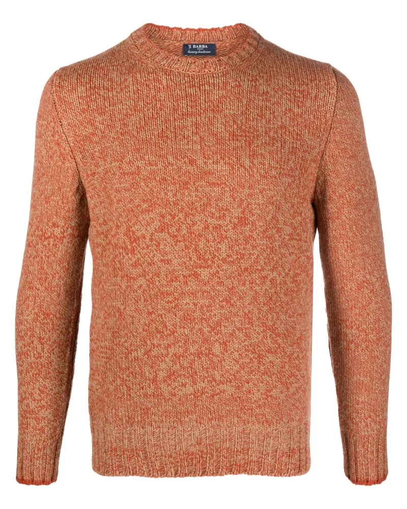 BARBA Melierter Strickpullover - Orange Orange