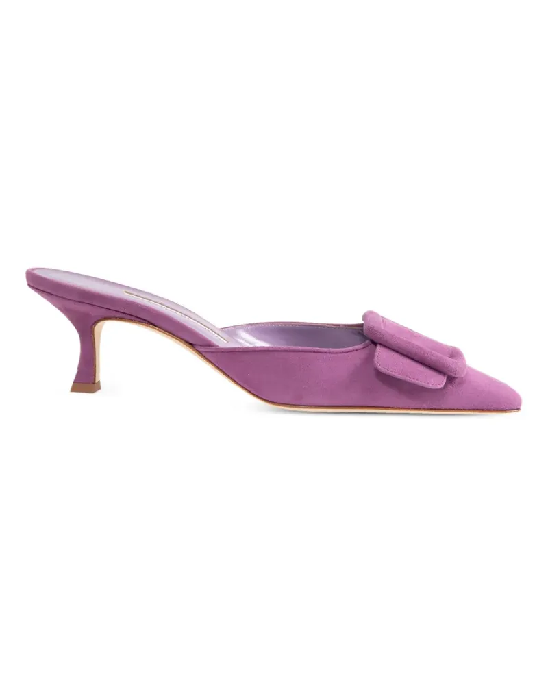 Manolo Blahnik Maysale buckle-detail mules - Violett Violett