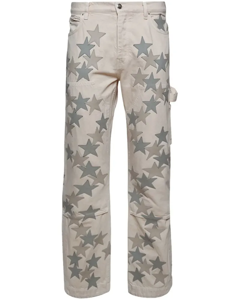 Amiri Gerade Hose mit Sterne-Print - Nude Nude
