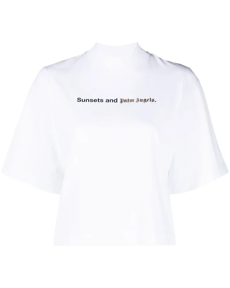 Palm Angels T-Shirt mit Slogan-Print - Weiß Weiß