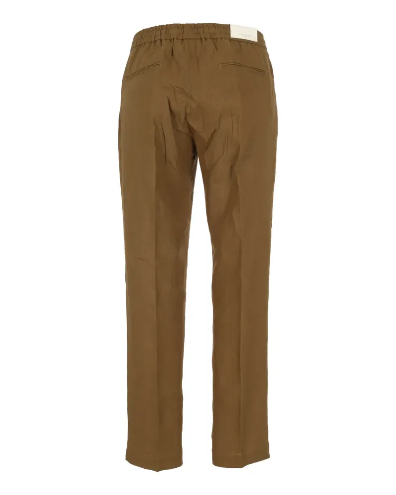 MICHAEL COAL drawstring-waist linen trousers - Braun Braun