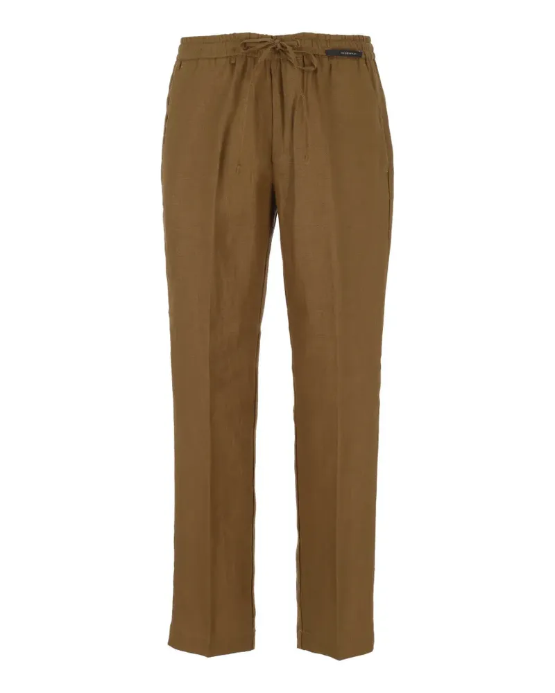 MICHAEL COAL drawstring-waist linen trousers - Braun Braun
