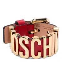 Moschino Lederarmband mit Logo-Prägung Rot