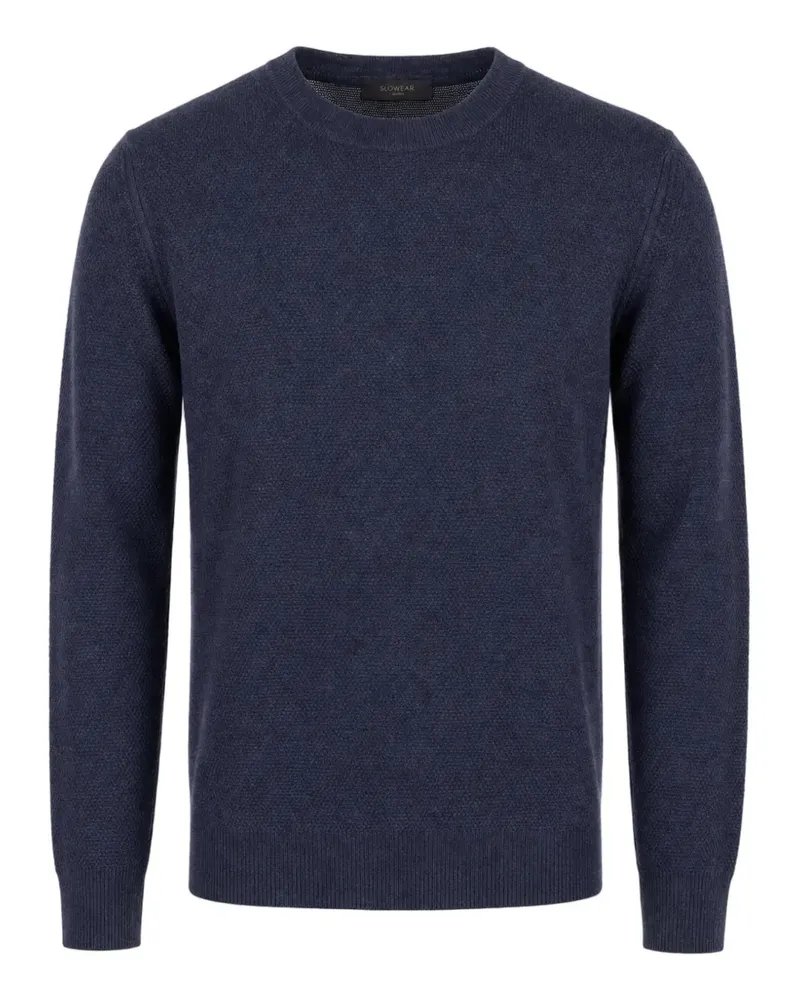 Slowear Texturierter Strickpullover - Blau Blau