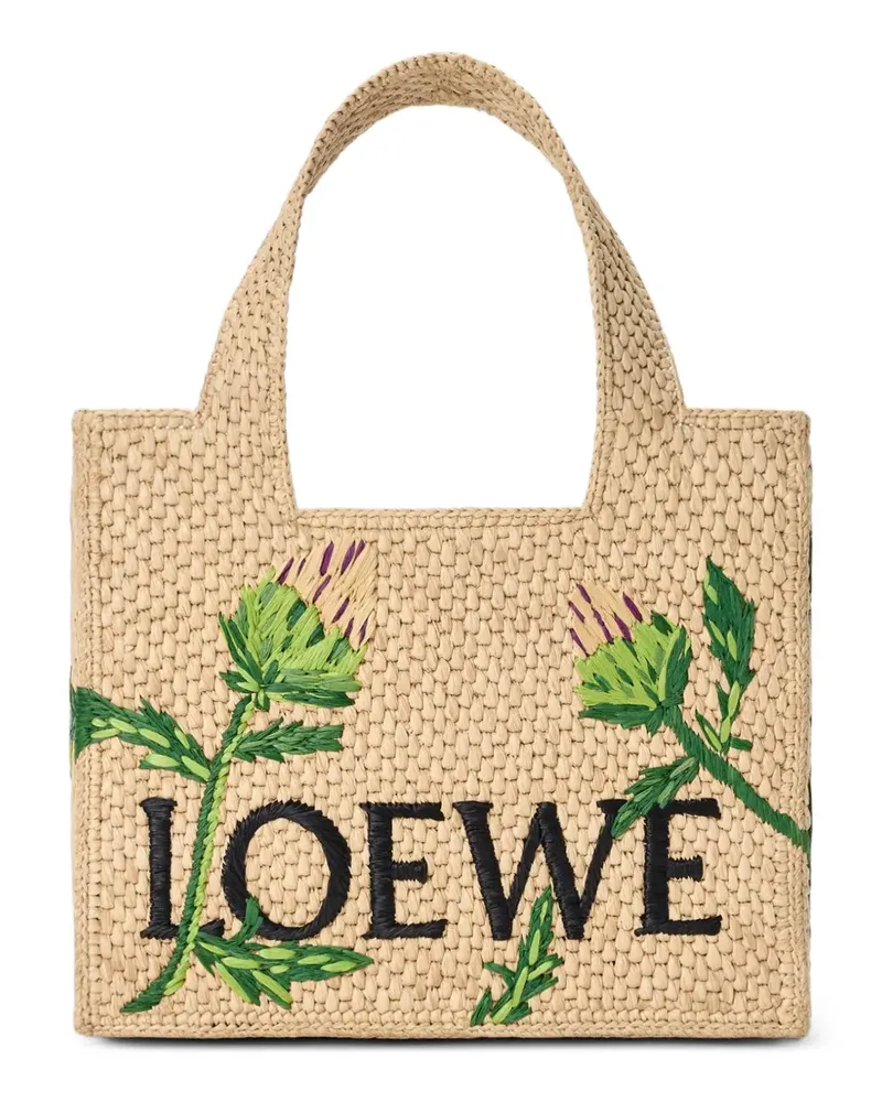 Loewe Font Tote Bag mit Artischocken-Stickerei - Nude Nude