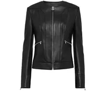 Klassische Lederjacke - Schwarz