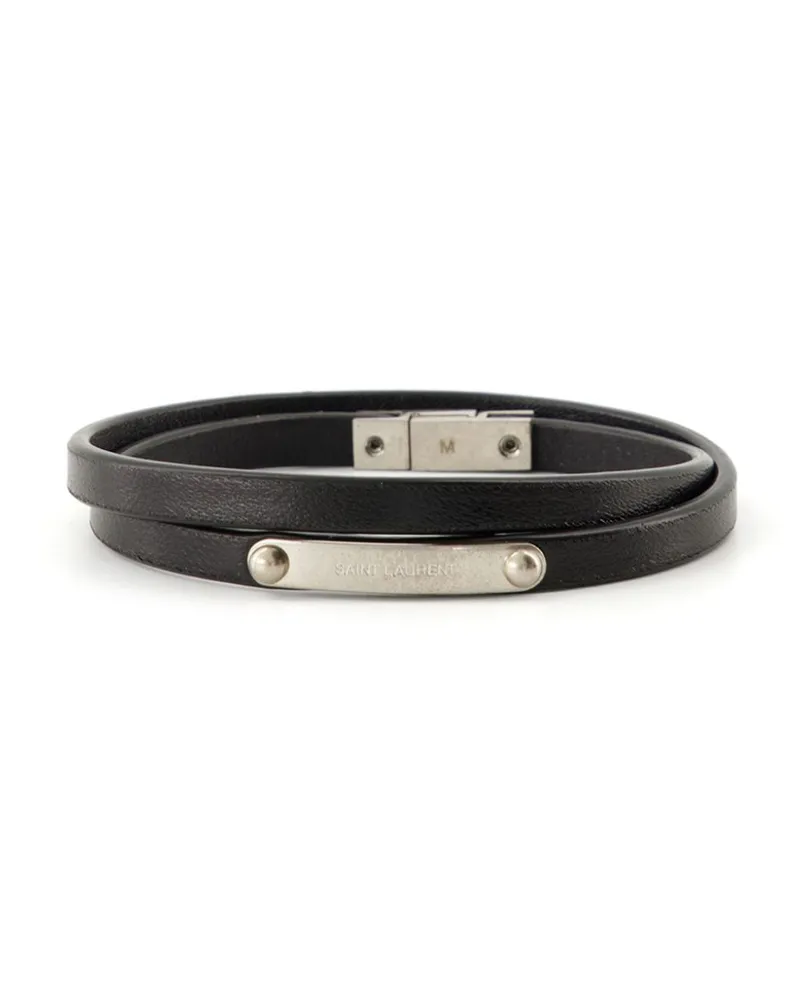 Saint Laurent Gewickeltes Armband - Schwarz Schwarz