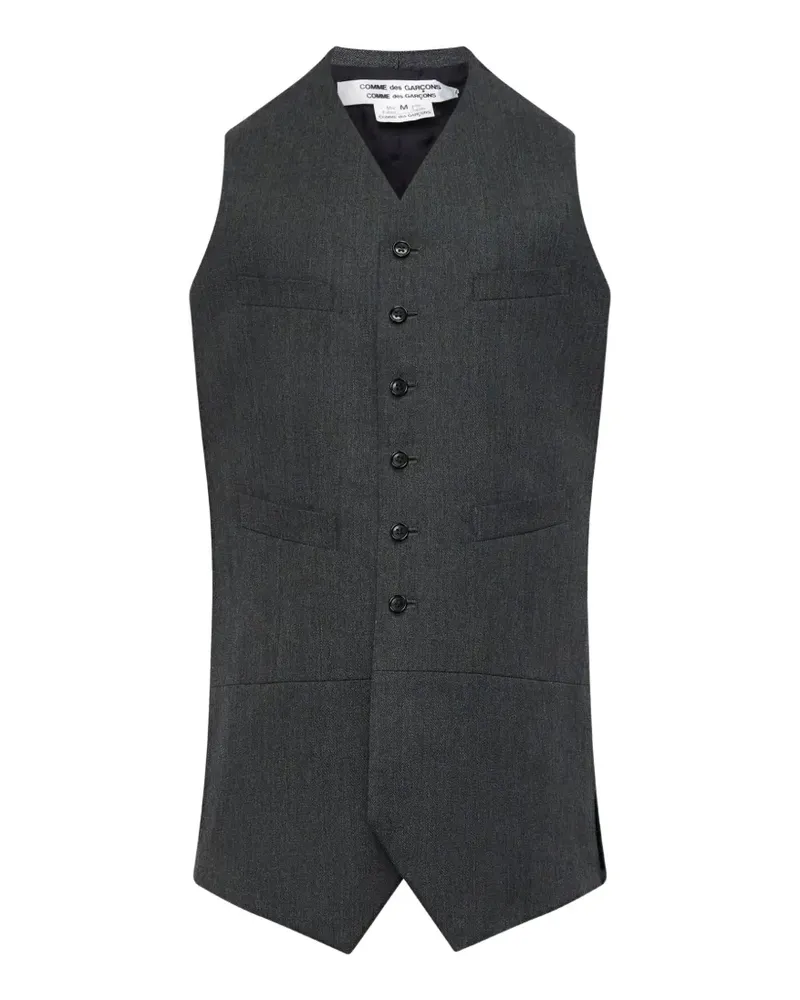 Comme des Garçons button-front longline vest - Grau Grau