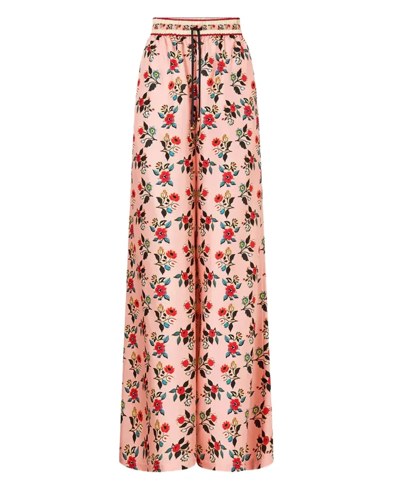 Camilla Hose mit Blumen-Print - Rosa Rosa