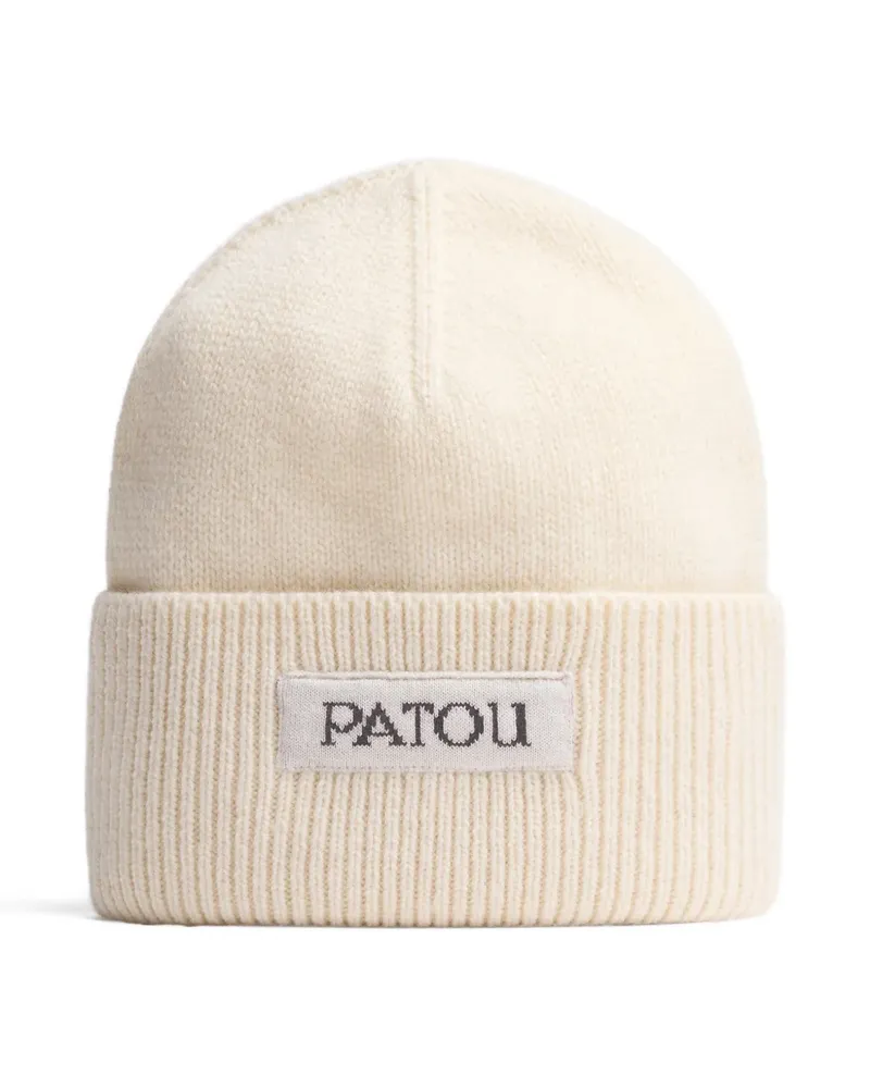 Patou Beanie mit Logo-Patch - Weiß Weiß