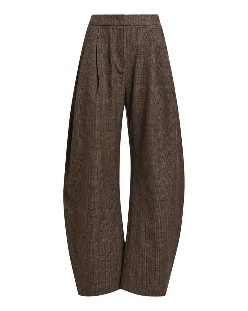 Essentiel Karierte Karol2 Barrel-Leg-Hose - Braun Braun