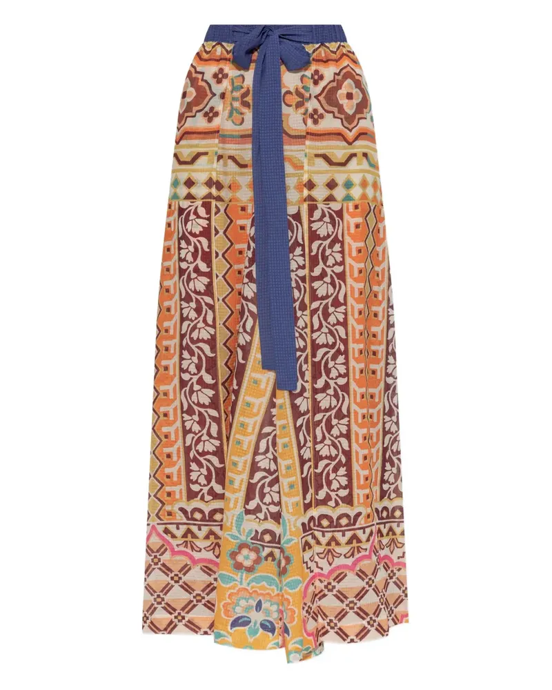 Etro Gemusterte Hose mit Bindegürtel - Nude Nude
