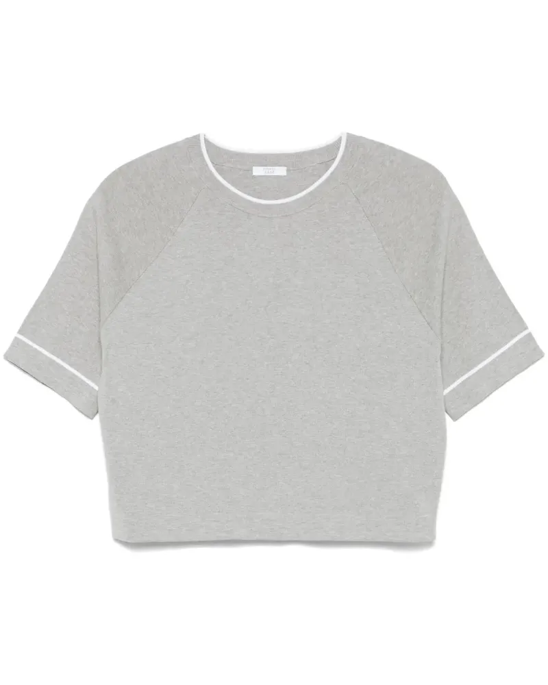 Peserico Gestricktes T-Shirt mit Kontrastborte - Grau Grau